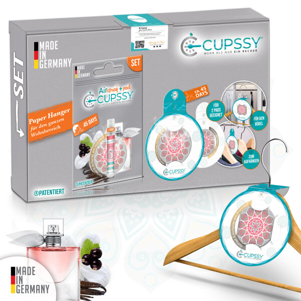 Duft Set für Schrankduft, Schublade und unterwegs La vie e Belle Parfüm Duft - Cupssy SET AirPad + AirSpray