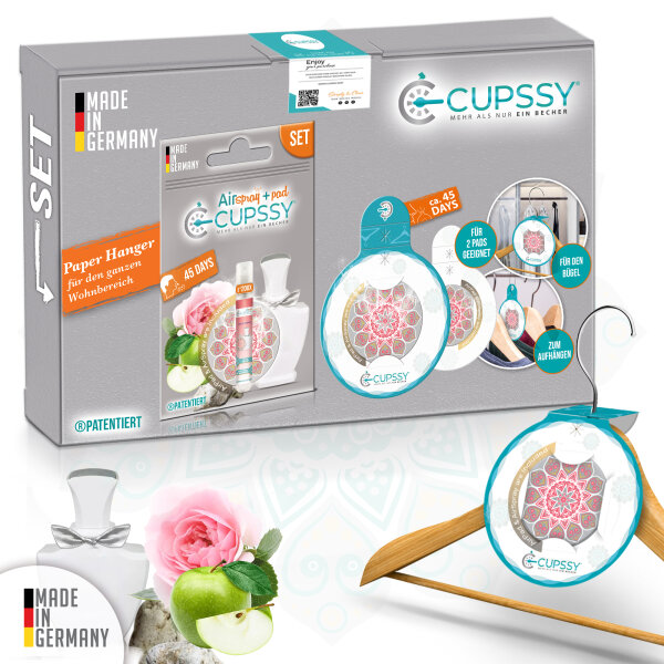 Duft Set für Schrankduft, Schublade und unterwegs White Jasmin Parfüm Duft - Cupssy SET AirPad + AirSpray