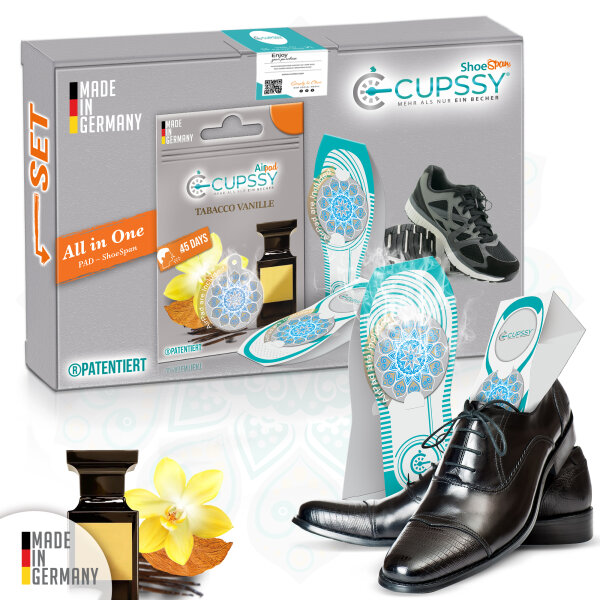 Cupssy Schuh Duftpad mit Shoe Span Paper im Duft Tabacco Vanille Parfüm AirPad