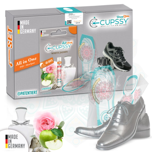 Cupssy Schuh Duftspray und AirPad im Duft Set White Jasmin Parfüm AirSpray