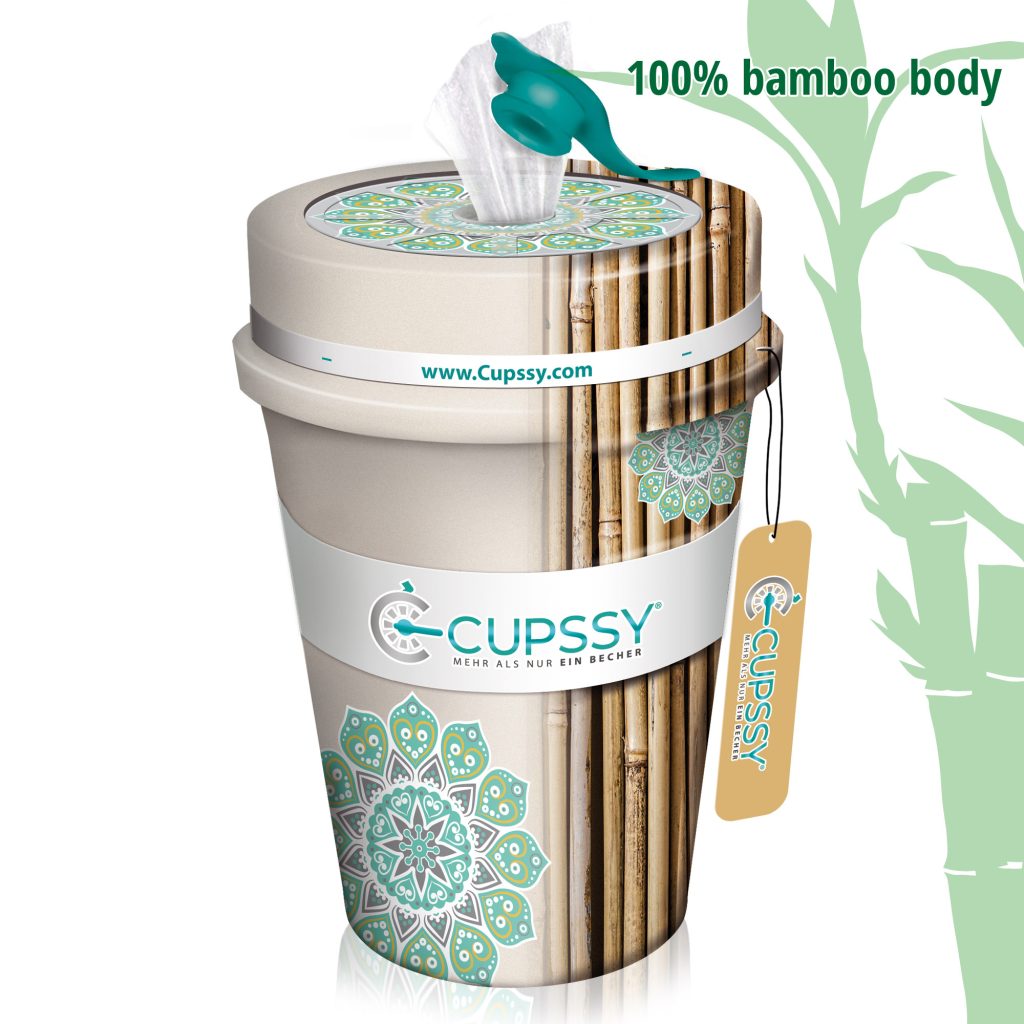 Cupssy Cup das Original: Becher für den Getränkehalter, nachhaltig Bambus