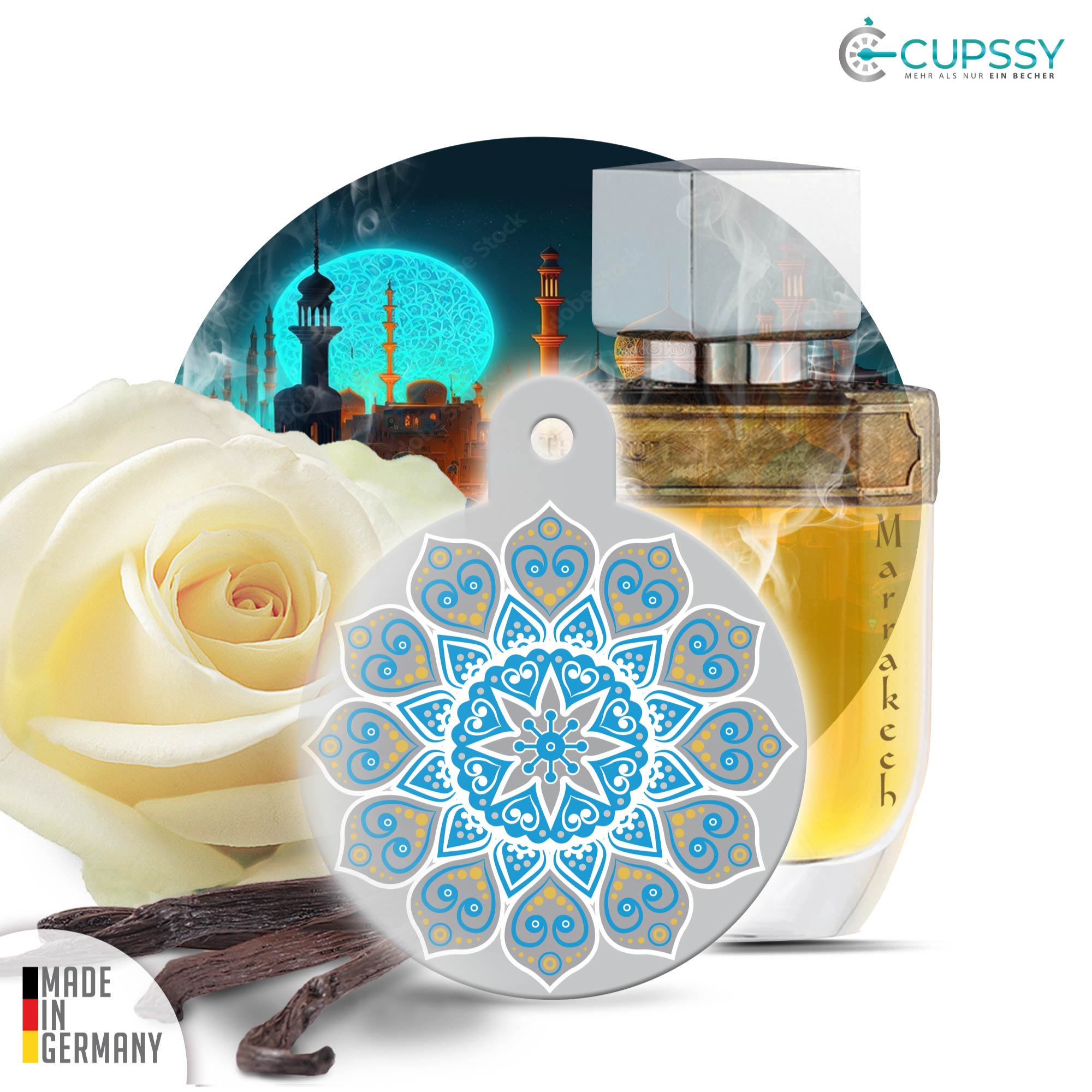 Cupssy® Parfüm AirPads, Marrakesh Duft I Der Lufterfrischer als DuftPad  Duftbaum für Räum, Kleiderschrank und Schublade